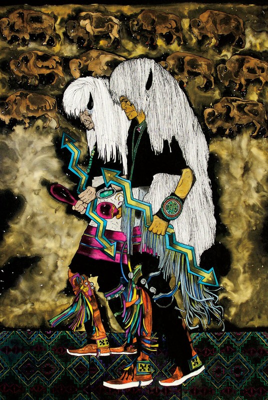 Amado PENA JR » Danza De Los Bisontes » Canvas Native Art Indigenous Decor Gift