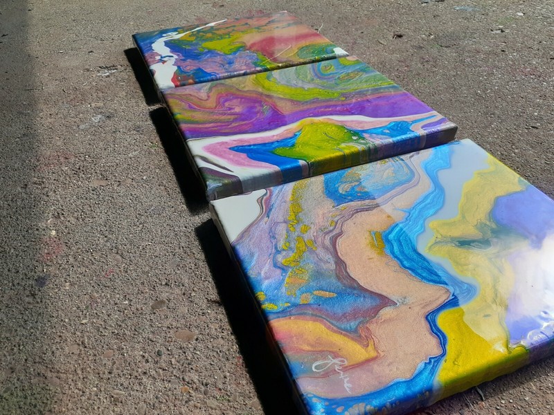 original abstract acrylic painting on canvas Fluid Art gallery