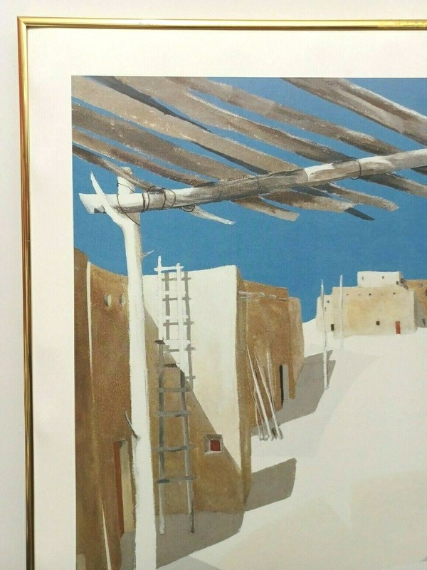 JAMES HARRILL LISTED AMERICAN PENCIL Sd LE LITHOGRAPH "SHADOWS & PUEBLOS" FRAMED gallery