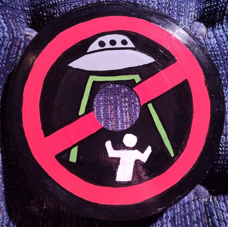 Handpainted No Alien Sign 45rpm Vinyl – USED