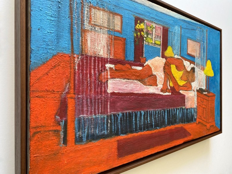 MATISSE STYLE VINTAGE MODERNIST FRAMED ORIGINAL IMPASTO OIL PAINTING ON LINEN gallery