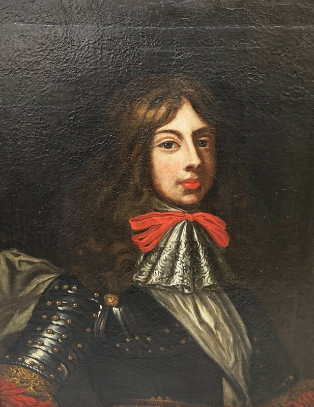 Old Master Antique 16th C, 17th C Portrait Painting of a Prince in Armour