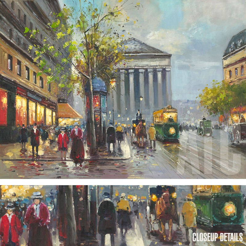 47W»x35H» ROYALE MADELEINE ANTOINE BLANCHARD-Style ORIGINAL OIL PAINTING CANVAS