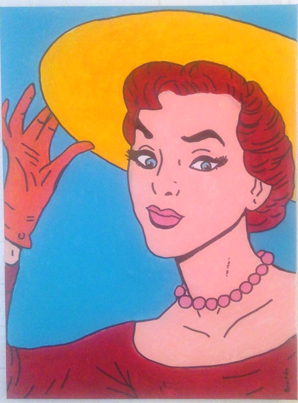 Southern Belle Anime Cartoon Style Pop Art 18×24 Canvas Original Painting