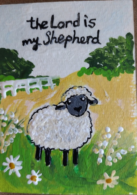 4×5 Inch Easter Greeting Card HAND PAINTED ACRYLIc
