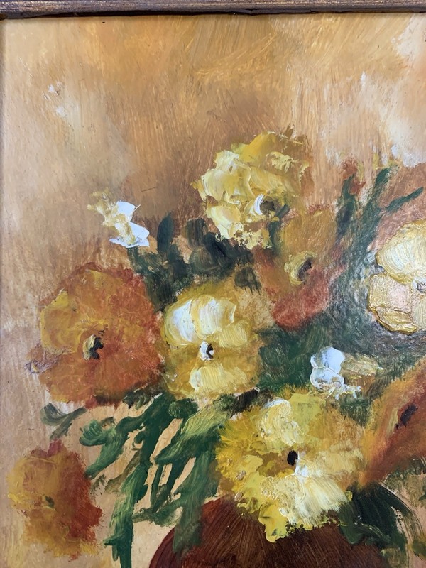 John Daniel Slavin Vintage Original Oil Still Life Painting On Board Signed gallery