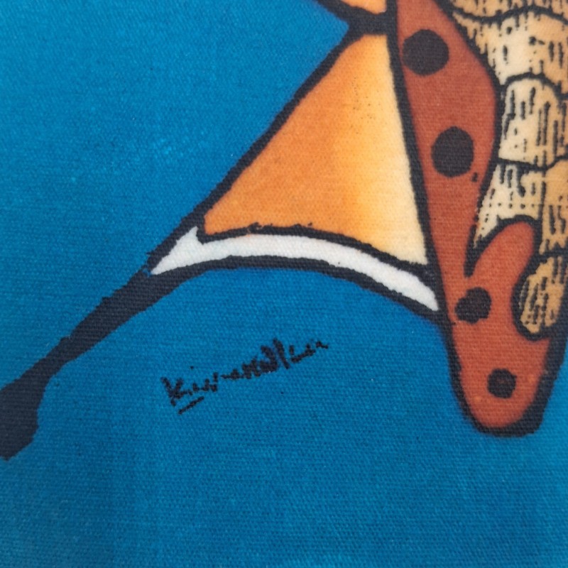 Original Signed Kiwanuka Beautiful African Batik Painting- "Cheza Densi" Framed gallery