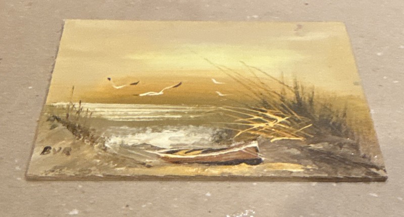 Original hand signed Oil Painting on Canvas 5 x 7 inch mounted on board