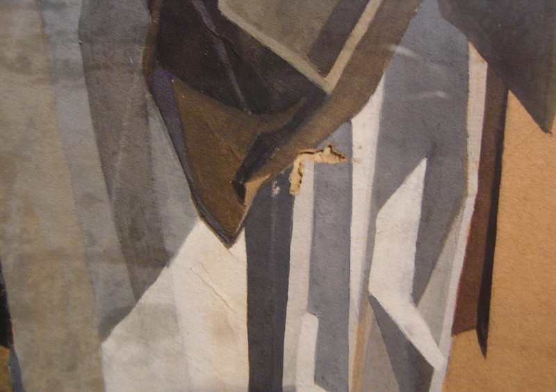 Vintage Original Cubist Art Deco Woman Portrait Painting 1940s gallery