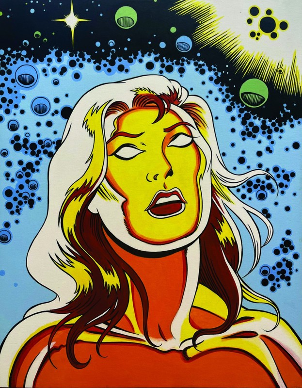 «Golden Goddess» Original Comic Pop Art Painting: Acrylic on canvas 30″ X 24″