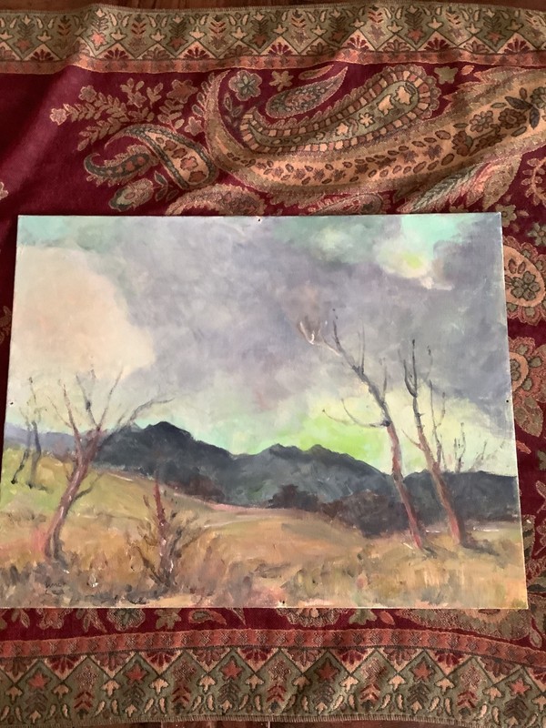 California Artist Walt Lee Painting On Board