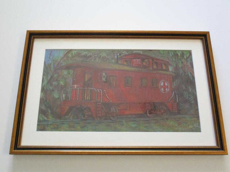 GERALD ROWLES 1970’S DRAWING REGIONALISM ABSTRACT INDUSTRIAL TRAIN AMERICAN