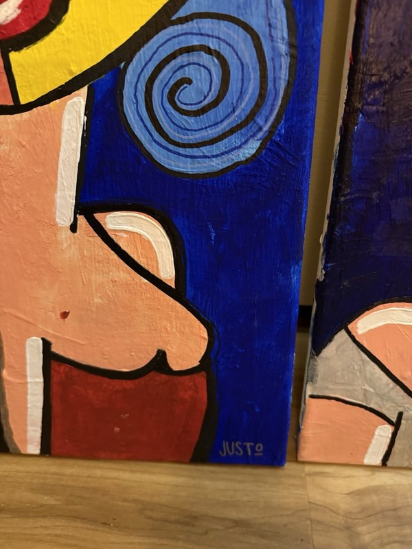 2 JUSTO Original Abstract 12x24 Collection Acrylic on canvas BOGO gallery