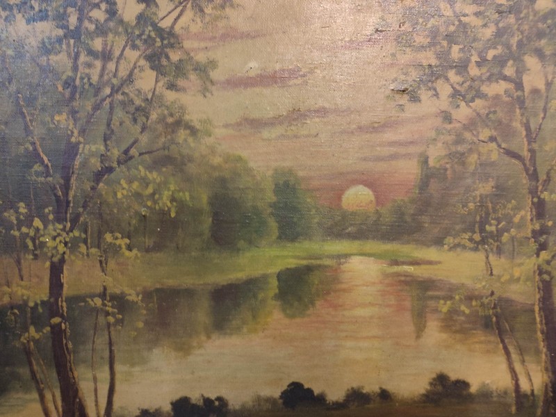 Old Painting Oil on canvas 67/47cm. (76/56cm.overall). gallery