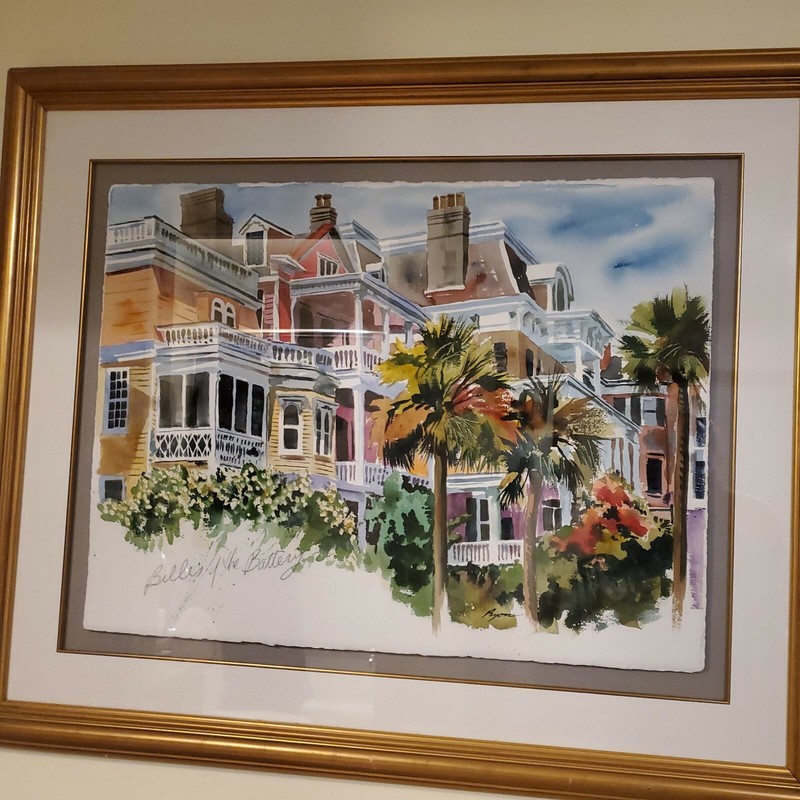 JAMES JIM RYON Missouri 1935-2016 Original Watercolor 30×22 Victorian Houses