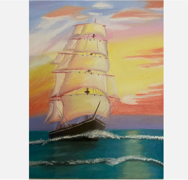 Sailboat Original Marine Oil Painting Capturing the Sea Hand painted Sailboat