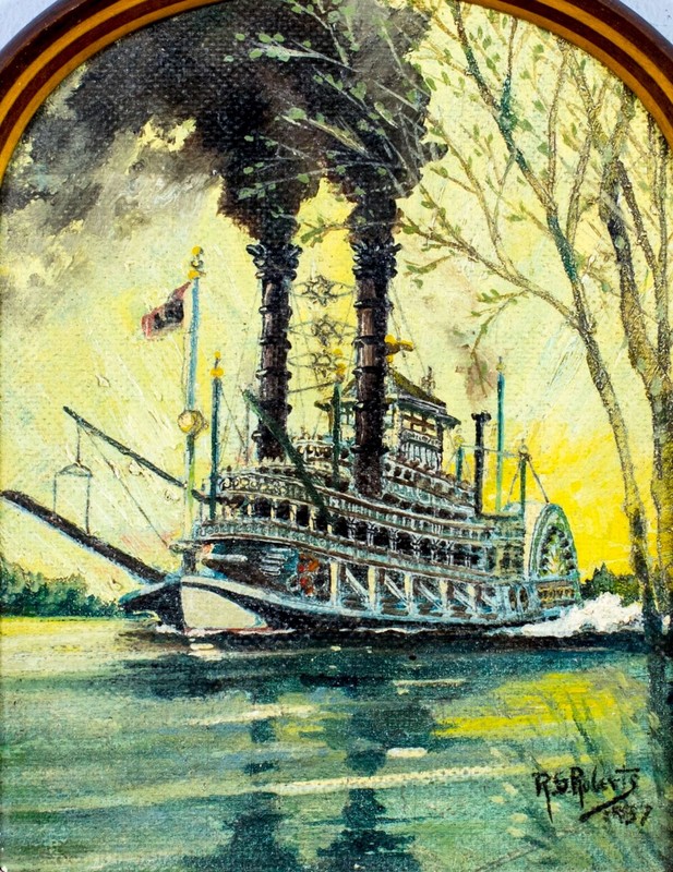 R G Roberts (US,early 20C) oil painting antique 123674