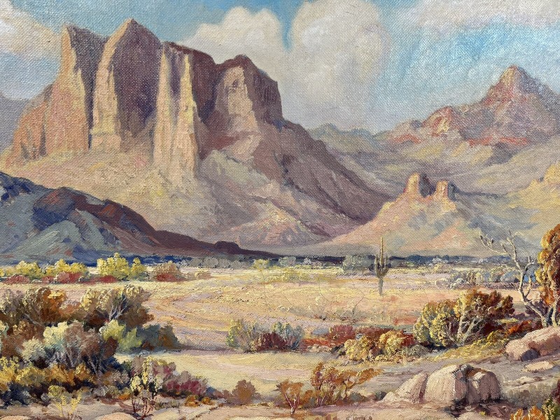 GODFREY VESELY PLEIN AIR IMPRESSIONIST ARIZONA DESERT LANDSCAPE OIL PAINTING gallery