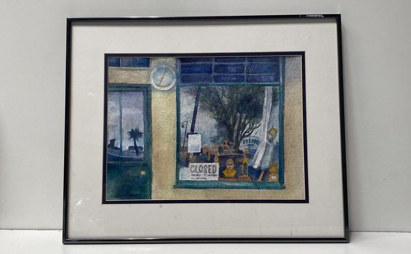 Audrey Marlett Original Watercolor Painting Reflections at Utros Signed 18×21