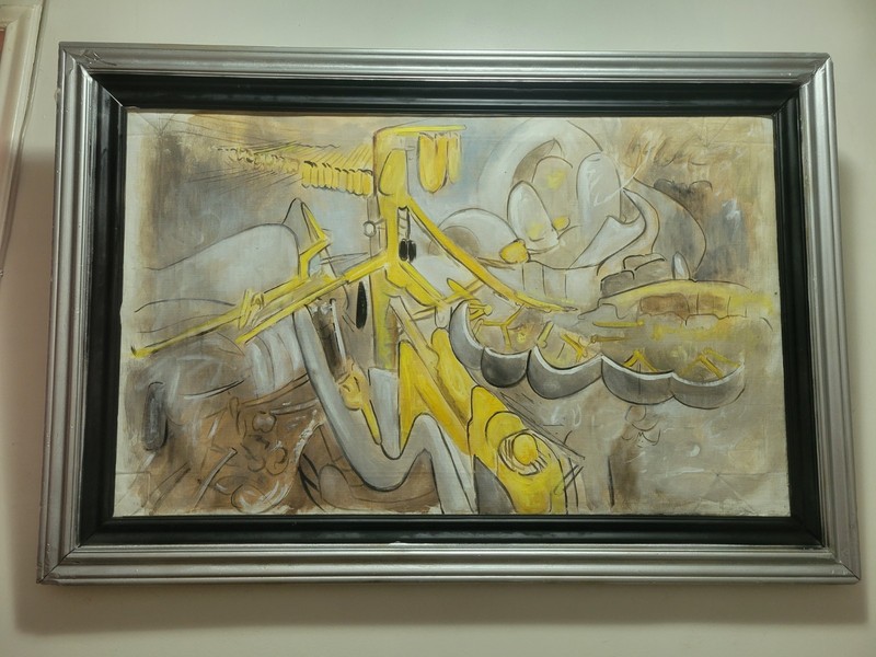 Roberto Matta, gran obra antigua, lino, Certificación y CV muy importantes. gallery