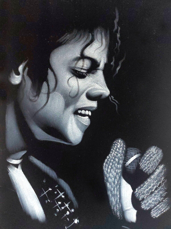 Michael Jackson, size 16″x11″, Original Hand-painted oil on black velvet