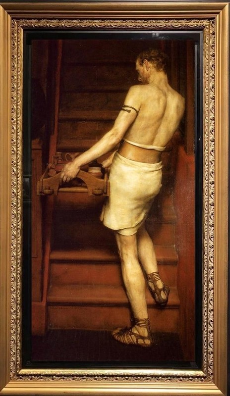 Hand-painted oil painting art back male nude man on canvas 24″X40″