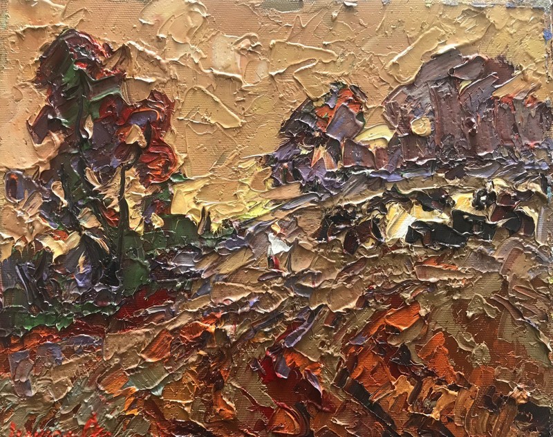 Oil Painting Canvas Warm Evening Kalenyuk A. Original Framed Decor nKalen726