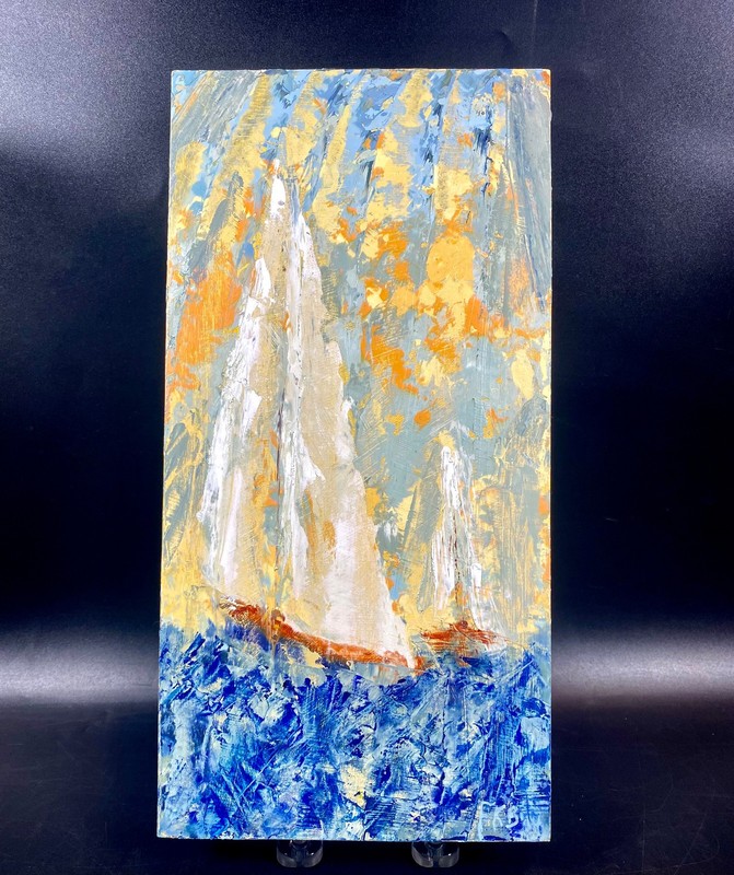Drifting Out to Sea ~ Frances Kut-Best ~ Sailing Massachusetts Artist Painting