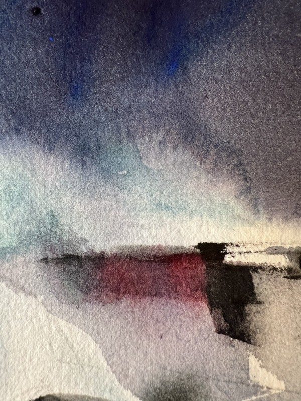 Charlotte Hoffman–Costal Waterscape with Waves–Medium Size Mid 20th C Watercolor gallery