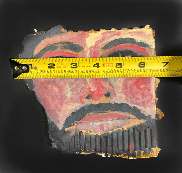 Man Beard Mustache Portrait Painting Quirky Primitive Naive Art Miz Katie gallery