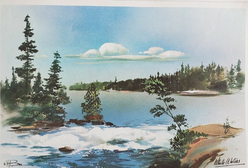 Vintage Landscape Lithograph Print