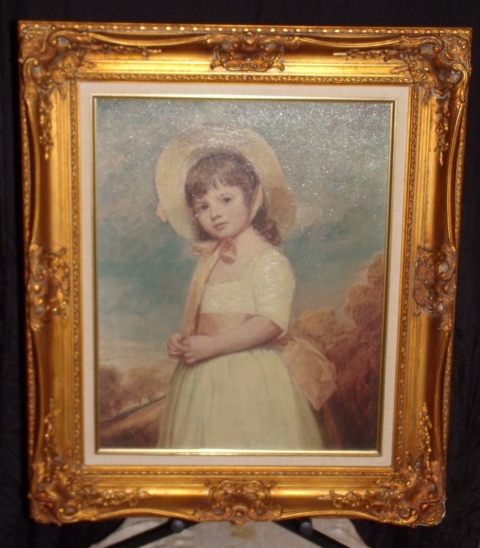 Miss Juliana Willoughby by George Romney, Canvas Transfer w Gold Frame D’Nunzio