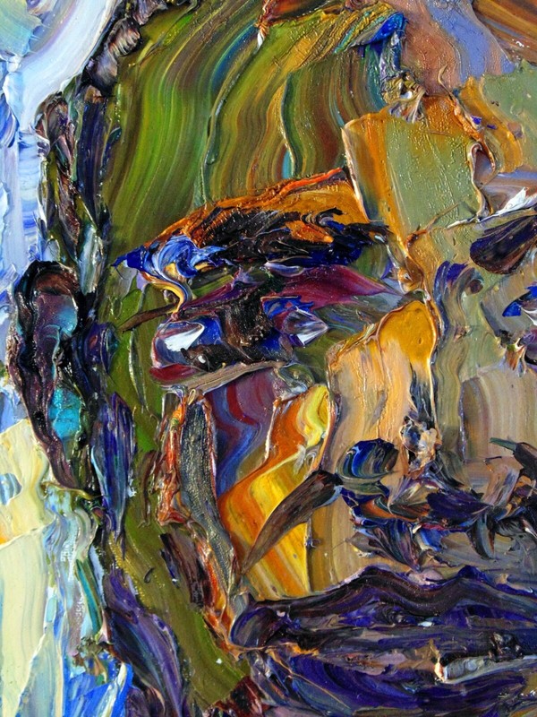 EXPECTANT FATHER Original Arthur Robins Oil PORTRAIT Expressionist African black gallery