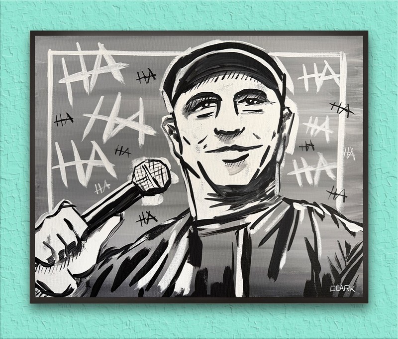 Original Comedian Joe Rogan Pop Art – 16×20″ Acrylic Painting Stretched Canvas