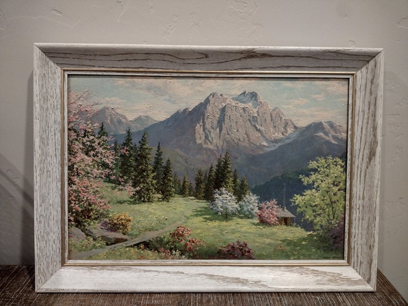 Gorgeous Vintage Signed Robert Spencer Mountain Trees Landscape Painting