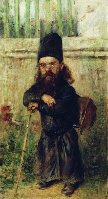 Oil painting man portrait landscape A-Dwarf-Monk-Konstantin-Yegorovich-Makovsky