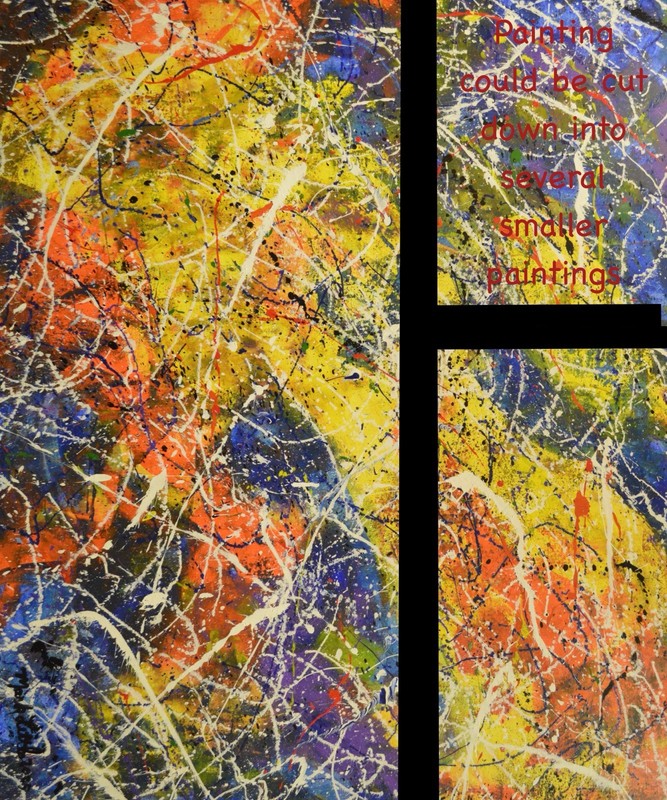 Jackson Pollock Styl Giant Profesional Painting 84”X62” (7 Foot) Abstract Modern gallery