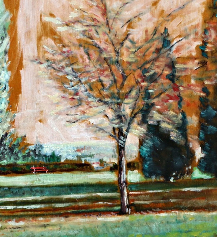 Cesare Federico Goffi Landscape Painting Oil on Wood Framed gallery