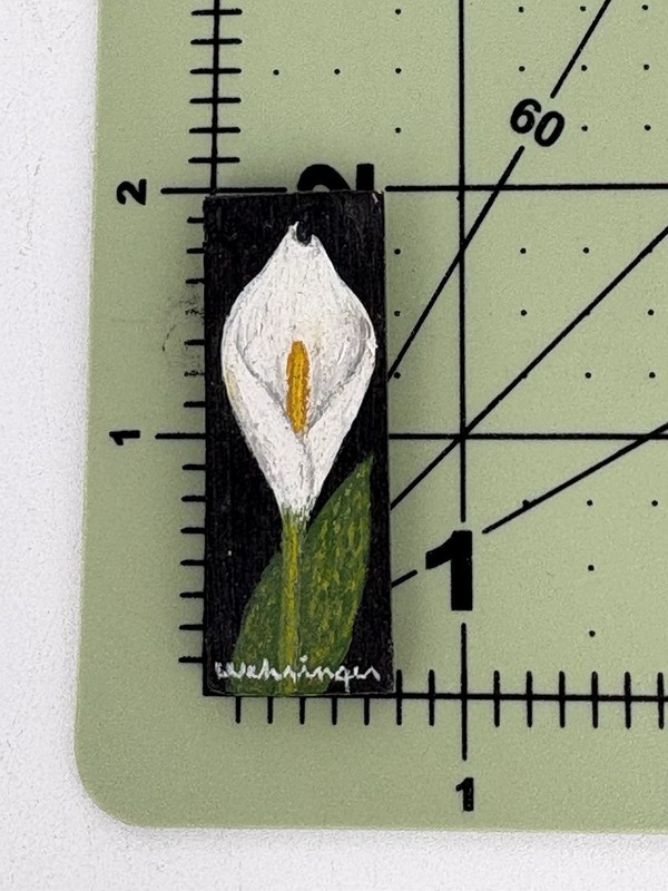 Charles Wehringer Miniature Oil Painting - Calla Lily, Americana 20th Century gallery