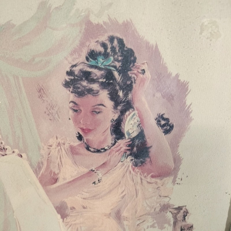 Vintage Framed Cassandra Women Getting Ready For An Evening Out 12x15 Wall Art gallery