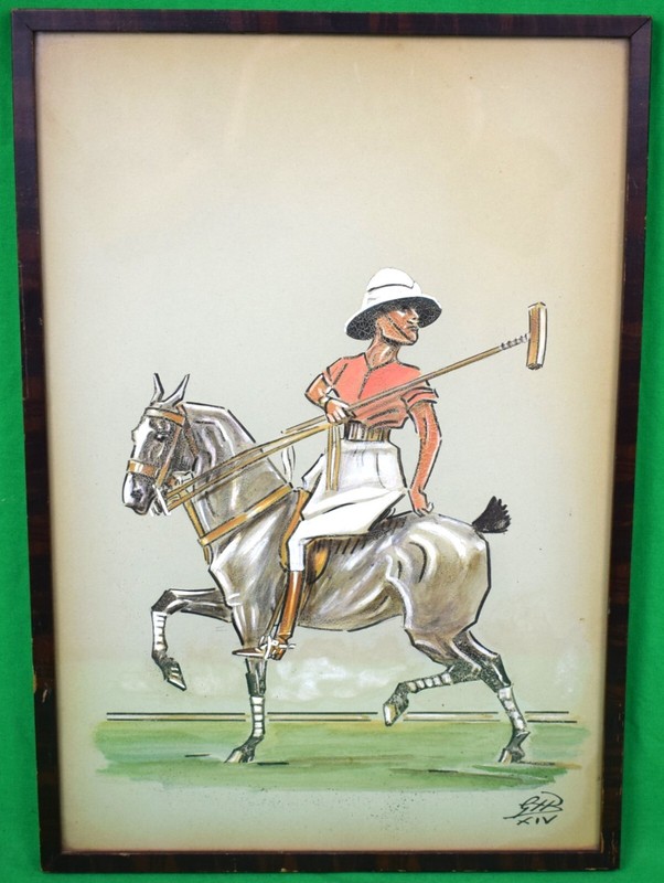 Polo Player c1914 Gouache & Watercolour by Godfrey H. Brennan