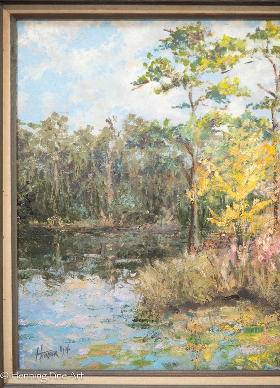 Beautiful Florida Impressionist Landscape Painting by Linda Hauser Cypress 23x29 gallery