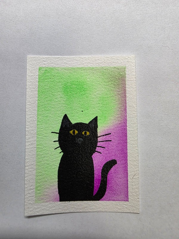 Halloween Cats – ACEO – Art – Watercolor – Ink – 4 of 4