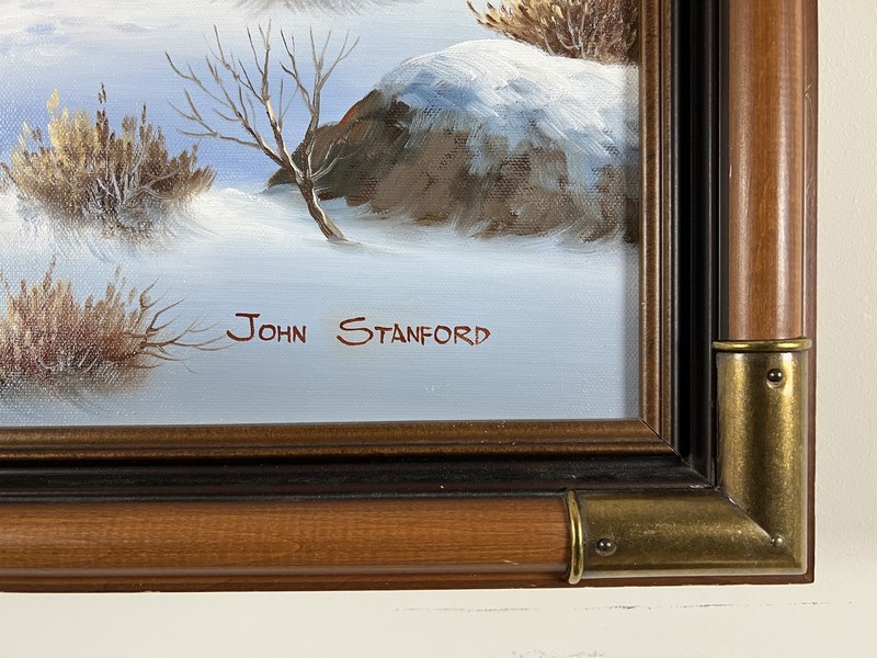 "Untitled - Two Cowboys" by John Stanford an Original Oil Painting on Canvas gallery