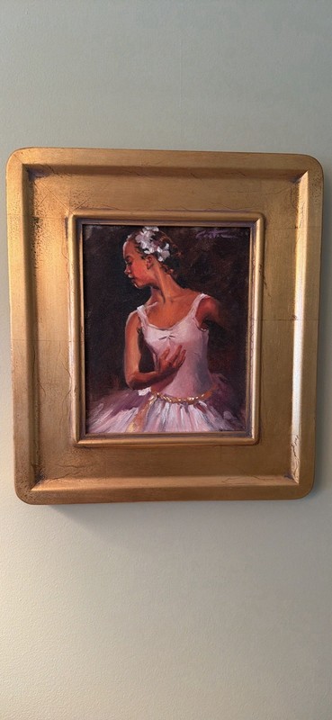 Mitch Caster Untitled dancing girl Signed Original Oil Painting on Board