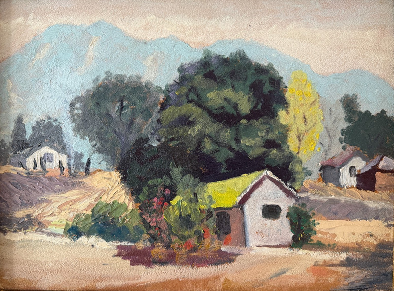 Vintage Mid Century Impressionist Oil California Landscape Painting Gilt Frame gallery