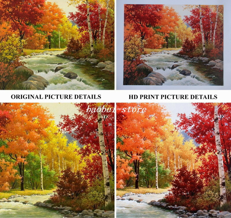 Trail scenery along the river Oil painting Giclee Art Printed on canvas L2529 gallery
