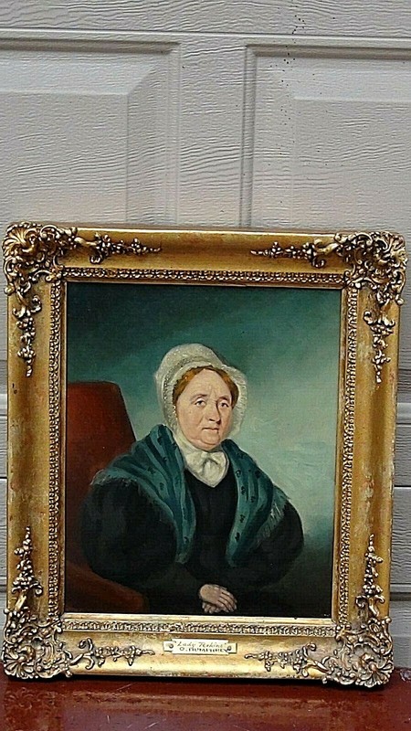 19c BRITISH OIL ON BOARD «LADY PERKINS»PORTRAIT by O.HUMPHREY(MID.19c ,BRITISH)