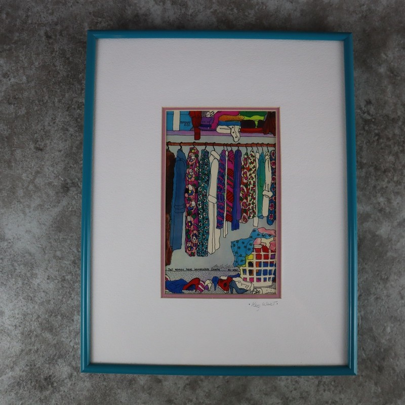 Carolyn Seiler Women Messy Closet Art Key West Palm Beach Style Print Framed