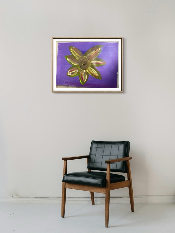 Abstract Purple Flower Impressionistic Original Wall Art 14X11 Mixed Media Paper gallery